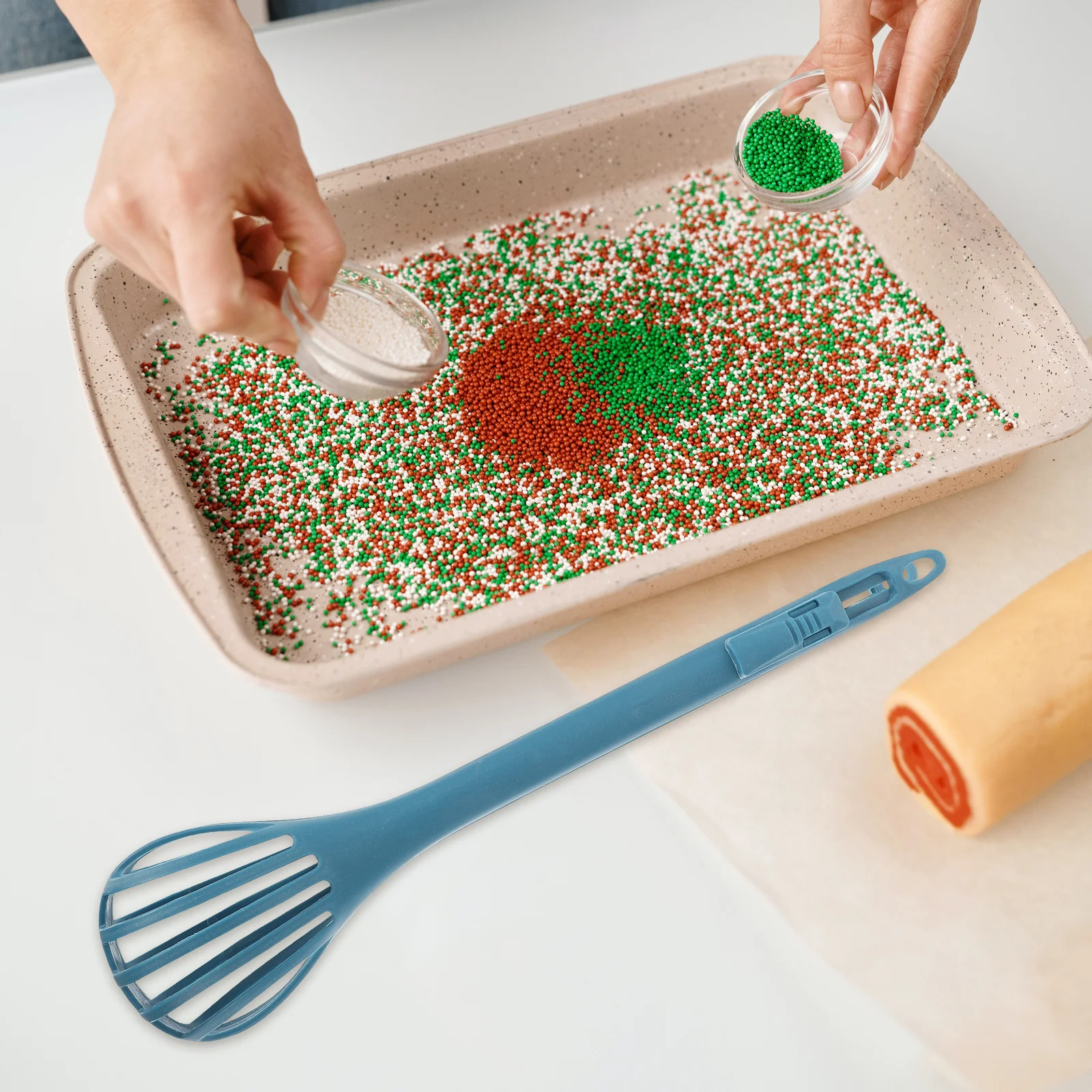 

Kitchen Food Tongs Multifunctional Egg Beater Whisk Separable Design Serrated Edge Heat Resistant Easy Clean Tool For