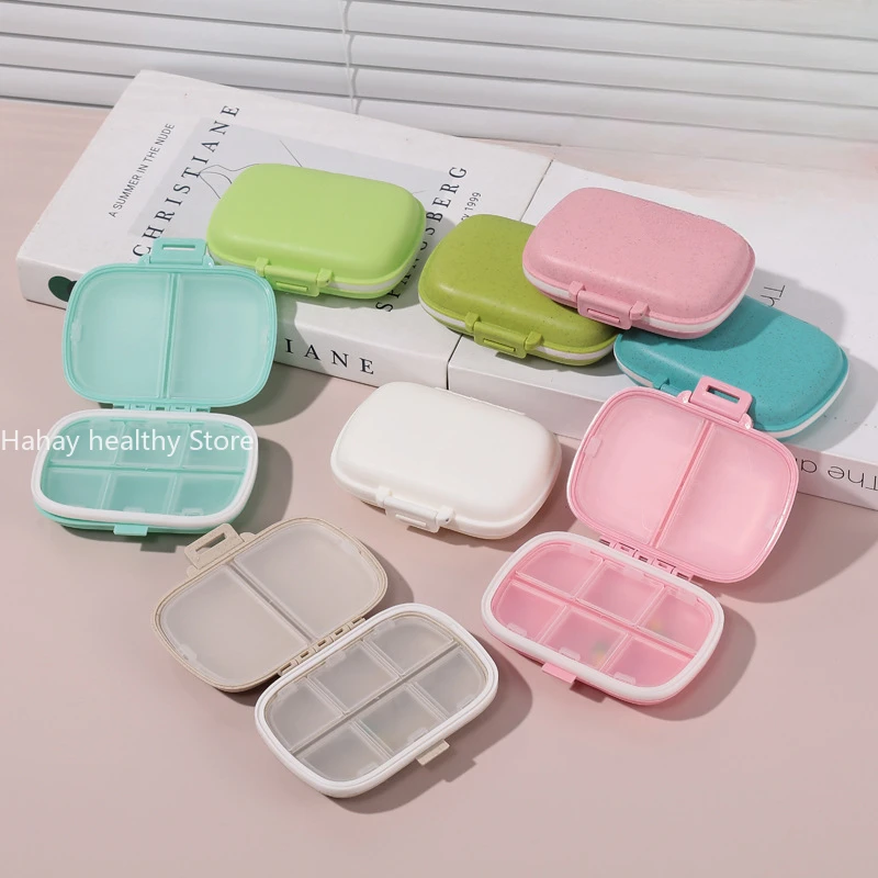 Mini Portable Pills Organizer Case 8 Grids Pill Box Tablet Storage Container Weekly Medicine Pill\'s Box Pill Case Drug Dispense