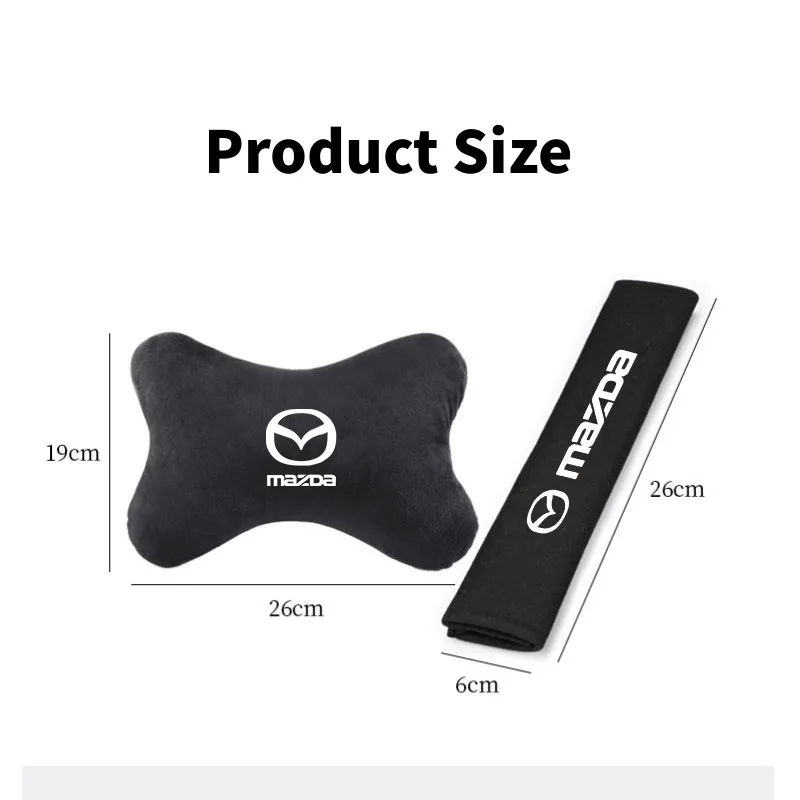Car Headrest Neck Pillow Seat Belt Shoulder Pads for Mazda 3 CX5 6 BK GH 2 CX3 CX30 MX5 5 CX7 CX9 RX8 MX3 MS MP Auto Accessories