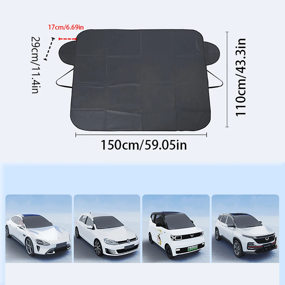 Universal Sunshade Cover Sun Protection Windshield Snow Cover Waterproof Protector Cover Dust Cover Car Front Windscreen Cover
