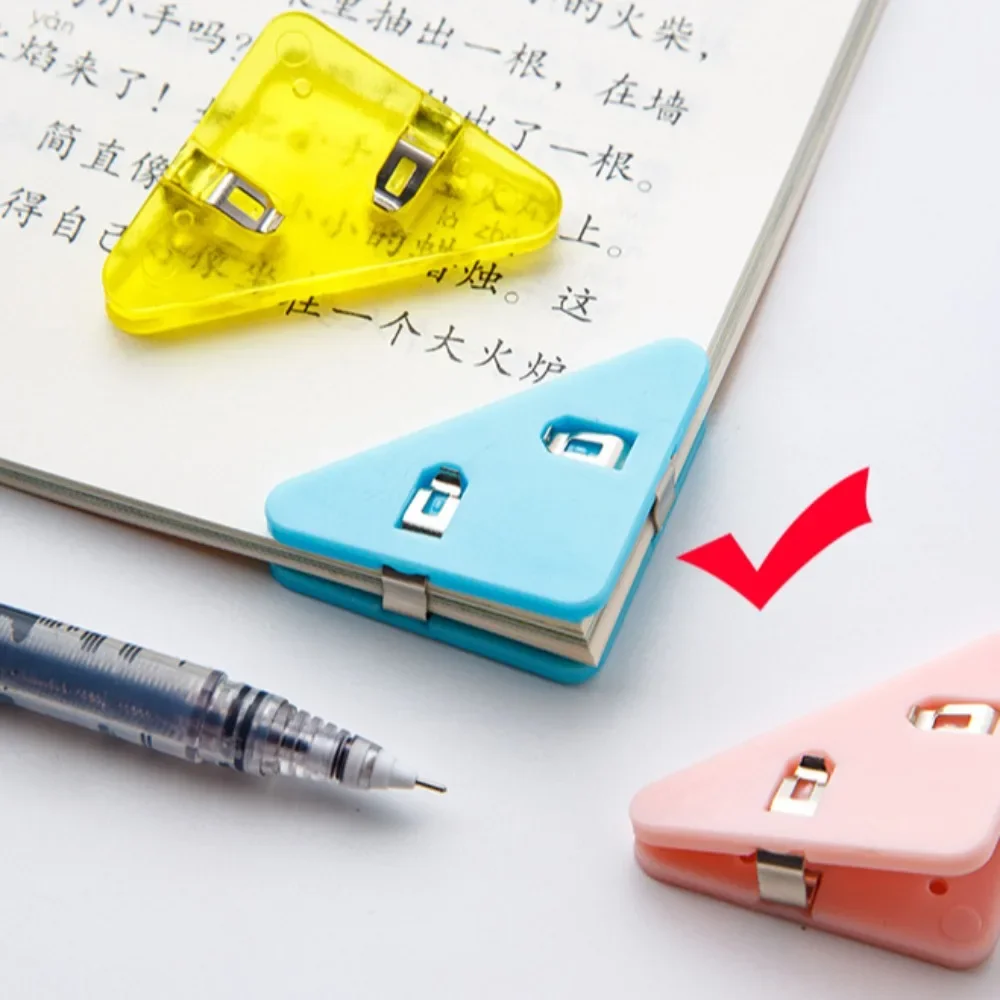 Kawaii 1pc Triangle Corner Clips File Paper Clips File Index Photo Clamp Page Holder Korean Stationery Office Desk Organizer