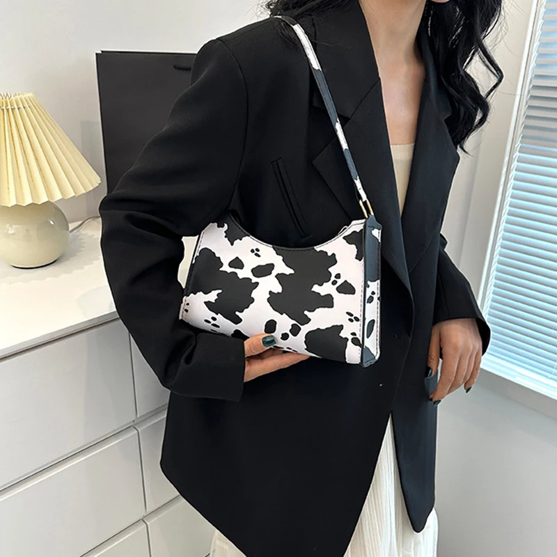 Fashion Zebra Leopard Print Women Handbag PU Leather Underarm Shoulder Bags Female Daily Totes Purse