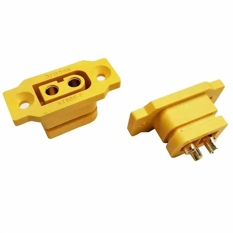 XT60E Female Connector with Fixed Seat XT60 Copper Gold-plated Adaptation Aircraft Model Plug Socket for RC Models Multicopter