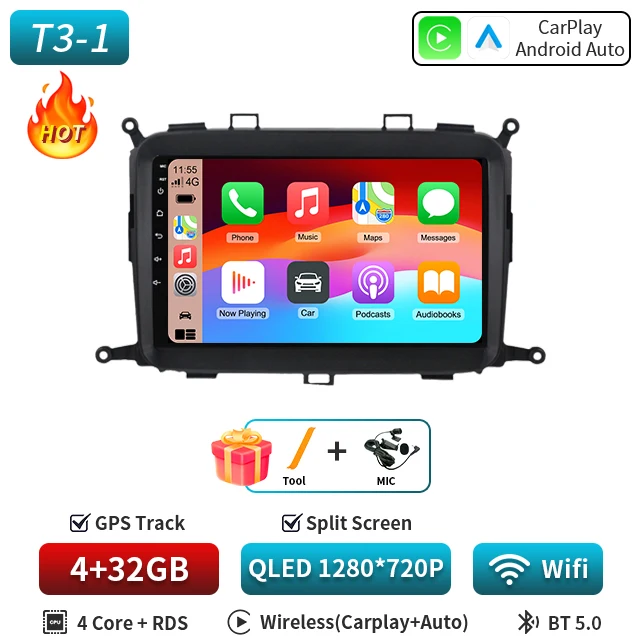 Android 16 WIFI + 4G Auto Carplay GPS Voor Kia Carens 2013 2014 2015 2016 2017-2019 Auto Radio multimedia Speler Navigatie Stereo