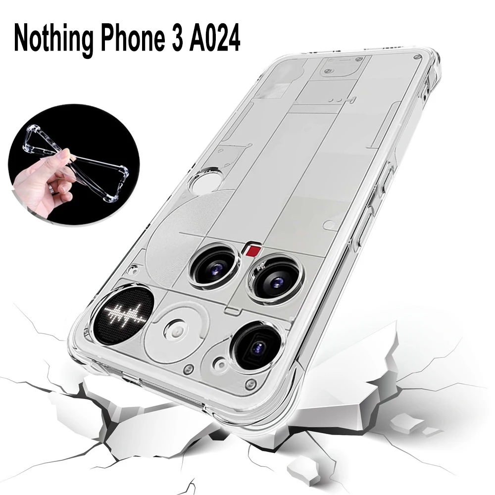 لا شيء الهاتف 3 2025 وسادة هوائية واضح سيليكون لينة بولي TPU الغطاء الخلفي ماتي الحال بالنسبة لا شيء Phone3 A024 5G أكياس الهاتف للصدمات