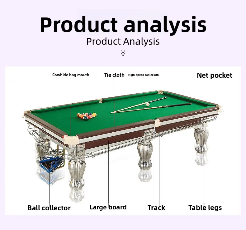 Full Size Chinese 8 Ball Pool Table Ready to Play Commercial Grade Chinese 8 Ball Billiard Table Heavy Dutypromote sales