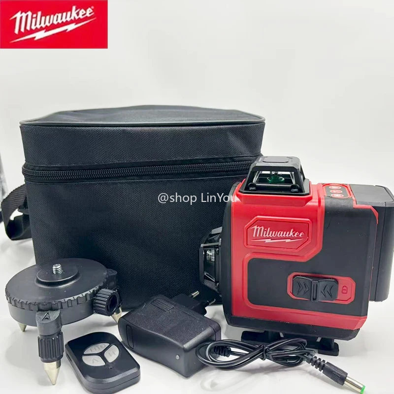 Milwaukee nível laser verde 16 linhas 4d autonivelante 360 horizontal e vertical feixe de nível laser super poderoso
