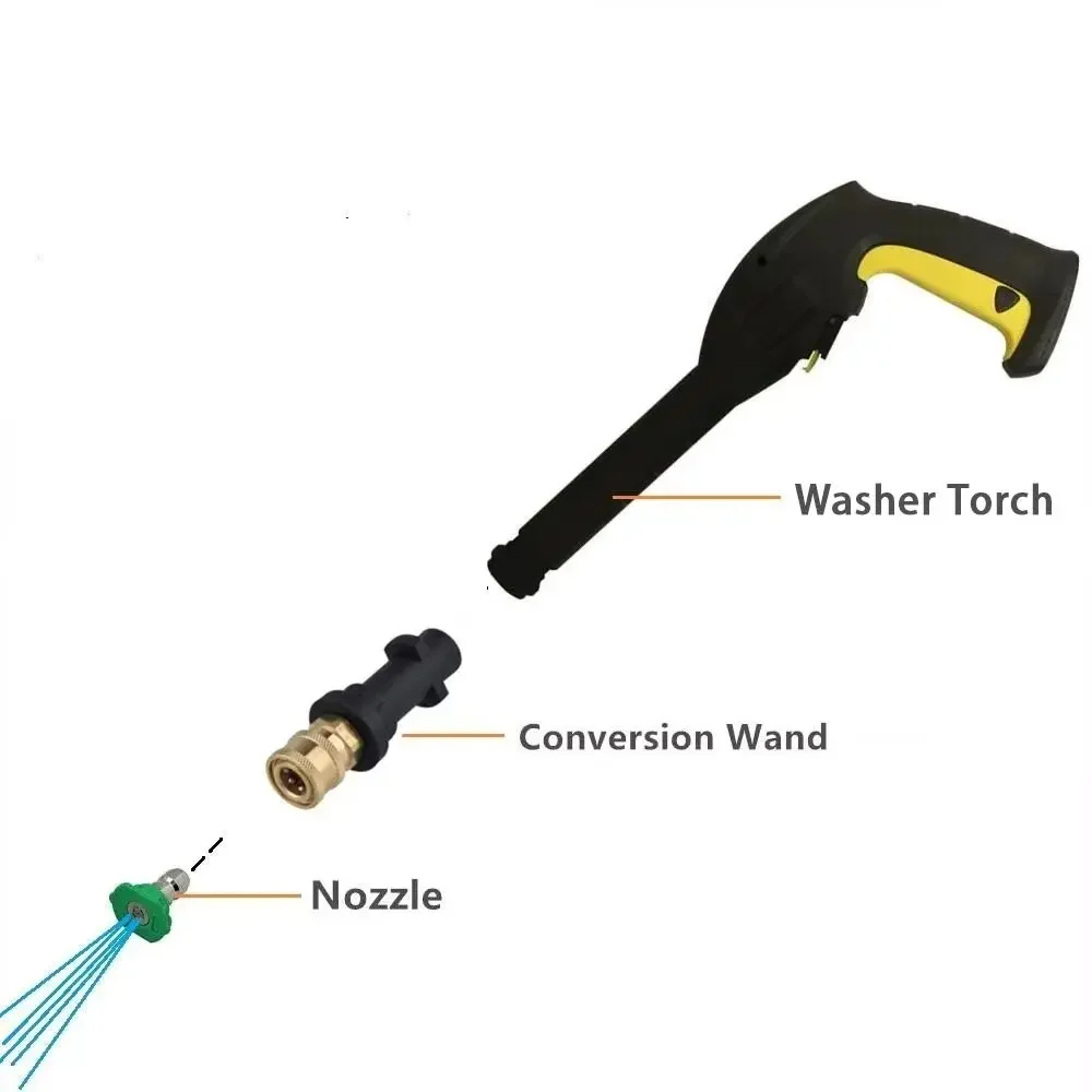 Adaptador de arandela a presión de liberación rápida, conector de antorcha de agua de 1/4 ", 12mm, accesorio de lavado de coche de latón, 1 Uds.