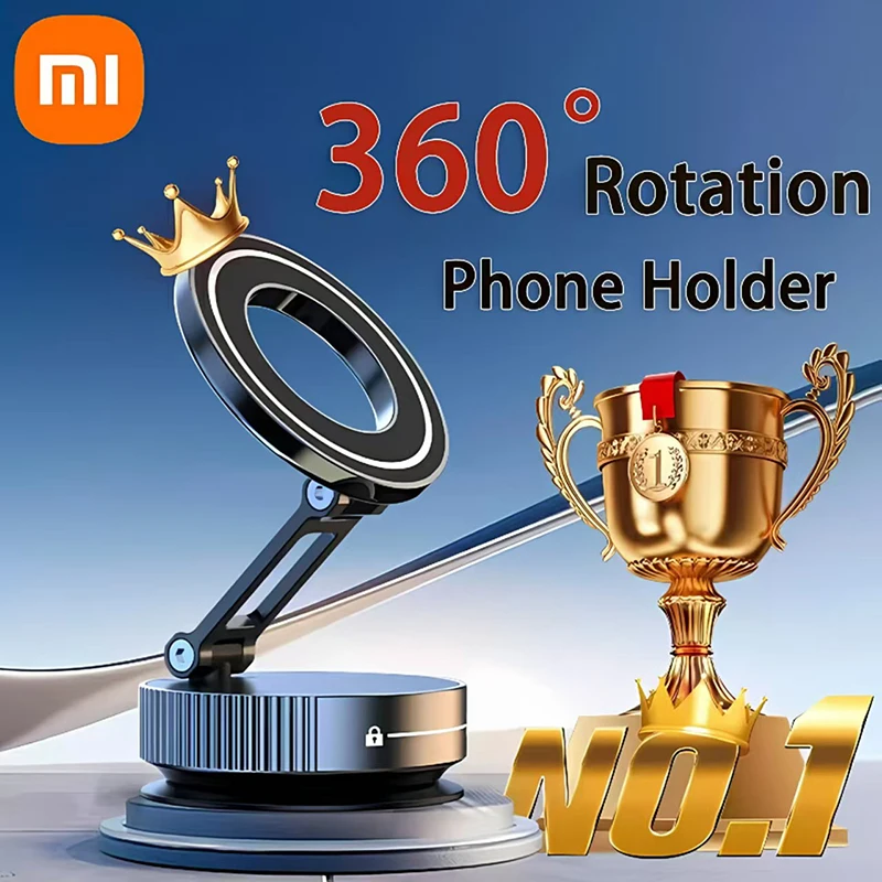 Soporte magnético para teléfono de coche Xiaomi Vacuum 360 ° Soporte para teléfono con ventosa ajustable, soporte magnético para teléfono, tamaño de bolsillo, plegable