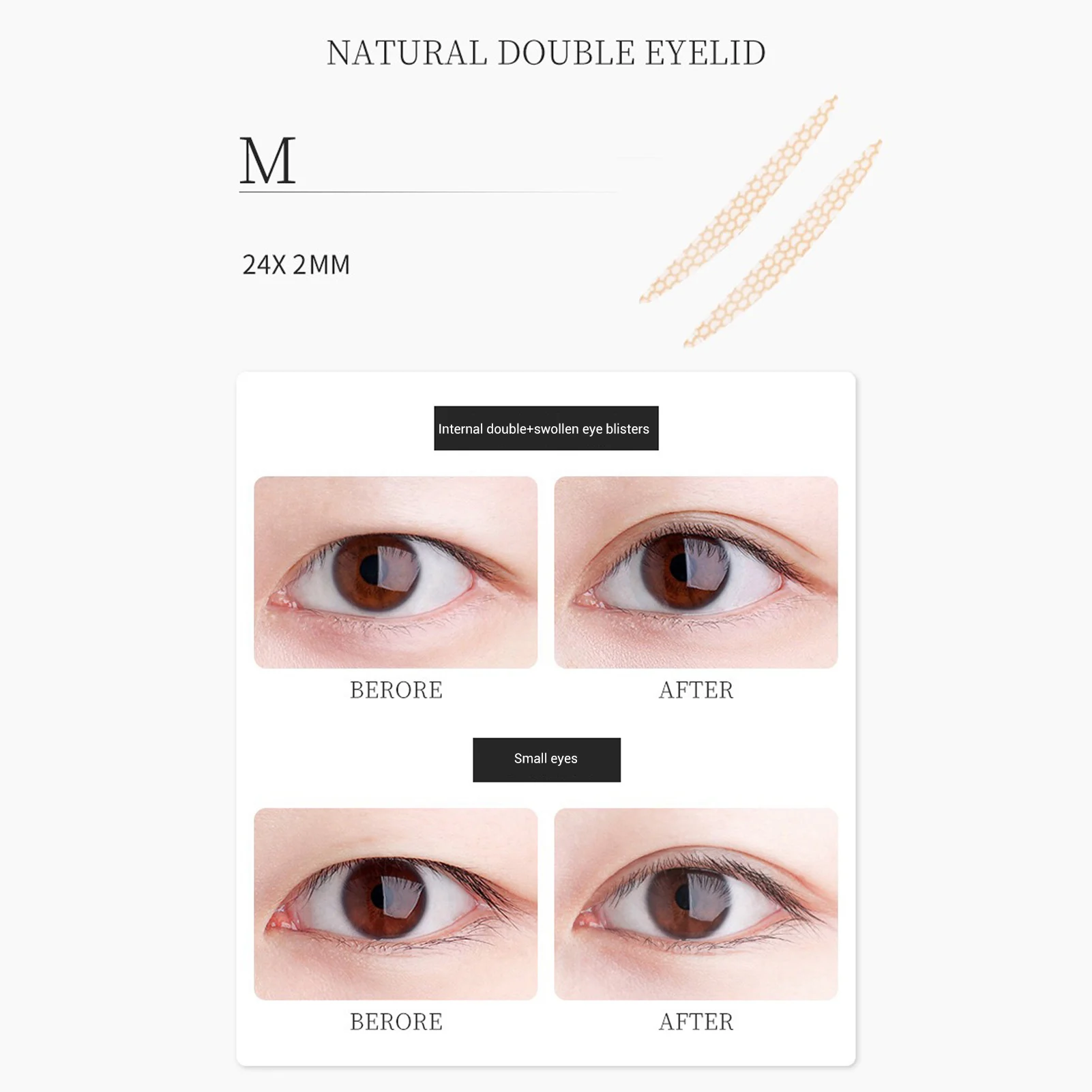 90/108Pcs Double Eyelid Tape Sticker Invisible Fold Eyelid Paste Clear Beige Stripe Self-adhesive Natural Eye Makeup Tool