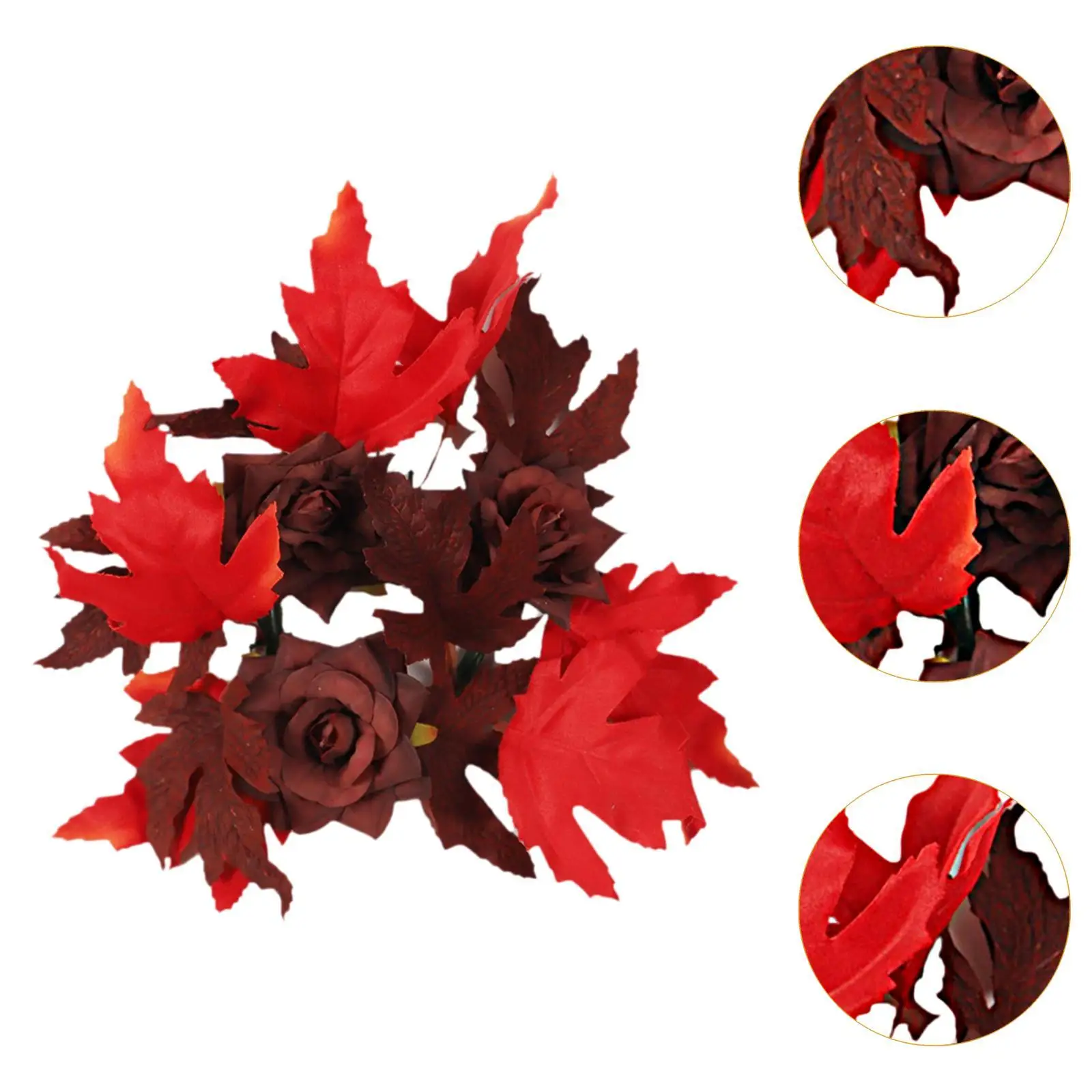 Halloween Candle Wreath Maple Leaves, Wreath Decorative Candle Garland Candle Ring Floral Wreath for Candlestick Home Decor