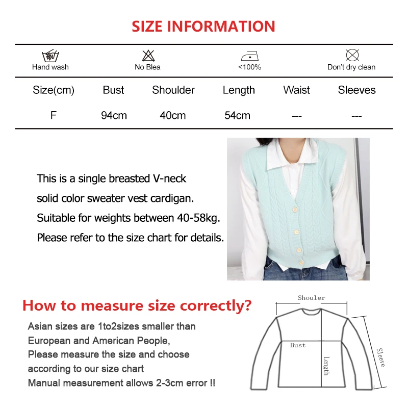 ABRINI Women Preppy Style Single Breasted V-neck Knit Vest Fall Solid Sweet Cardigan Vest Winter Loose Sleeveless Sweater Coat