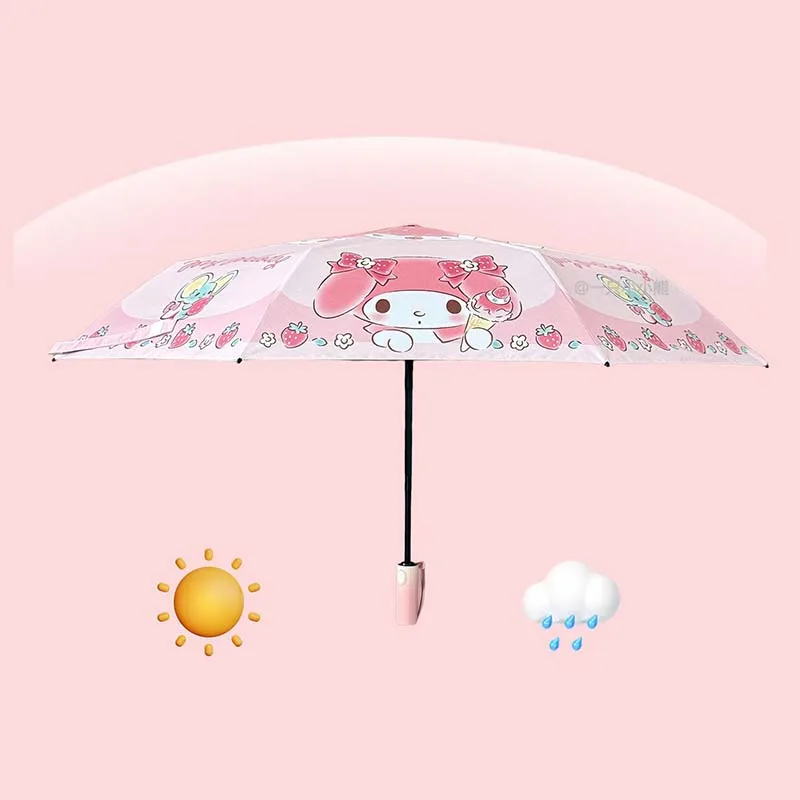 Licensed Sanrio My Melody Automatic Foldable Umbrella Black Coating UV Protection Sun Rain Dual Use Portable Daily Birthday Gift - view 3