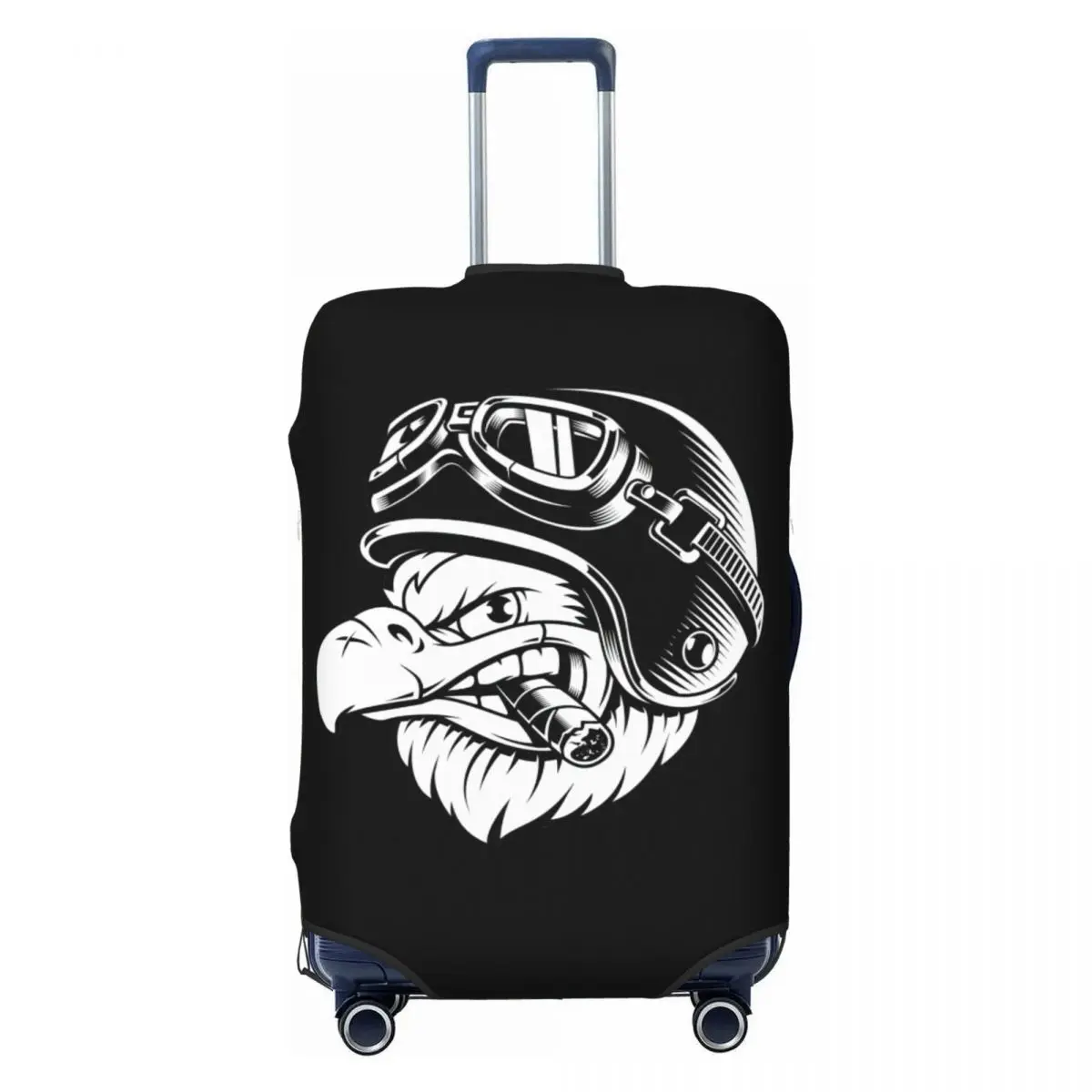 Eagle Biker With Cigar Print Luggage Protective Dust Covers Elastic Waterproof 18-32inch Suitcase Cover