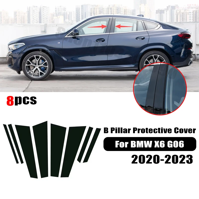 For BMW X6 G06 2020-2023 Car window decorative cover center protective film pillar B C pillar sticker Car Accessories
