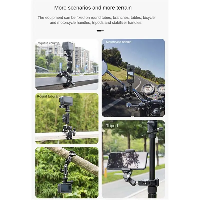 

Спортивный кронштейн-держатель для GoPro Power Crab Claw Pea Pod, портативный, из алюминиевого сплава, для автомобиля, с креплением на трубу, для расширения возможностей использования мобильного телефона