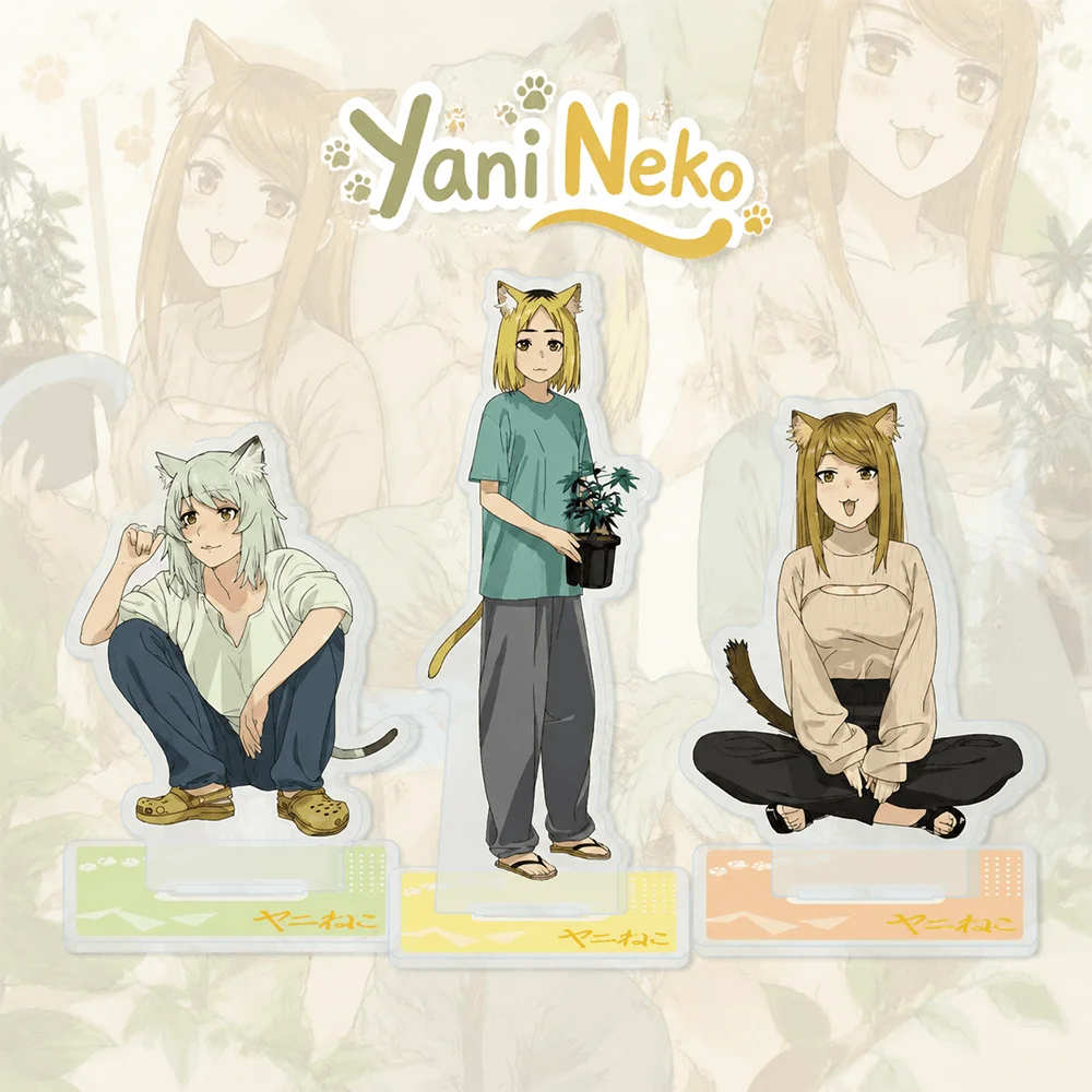 Yani Neko Yaniko - Llavero de acrílico de 15 cm con orejas de gato, diseño