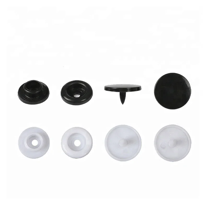 High Quality Bulk Customized Matte Or Glossy White Color Press Snap T5 Button Plastic Fasteners For Clothes 50000 Sets/carton