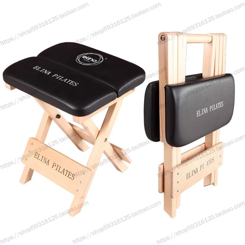 Pilates Chair Solid Wood Folding Stool Small Mazar Portable Bench Household Chan Yoga Soft Petal Mat