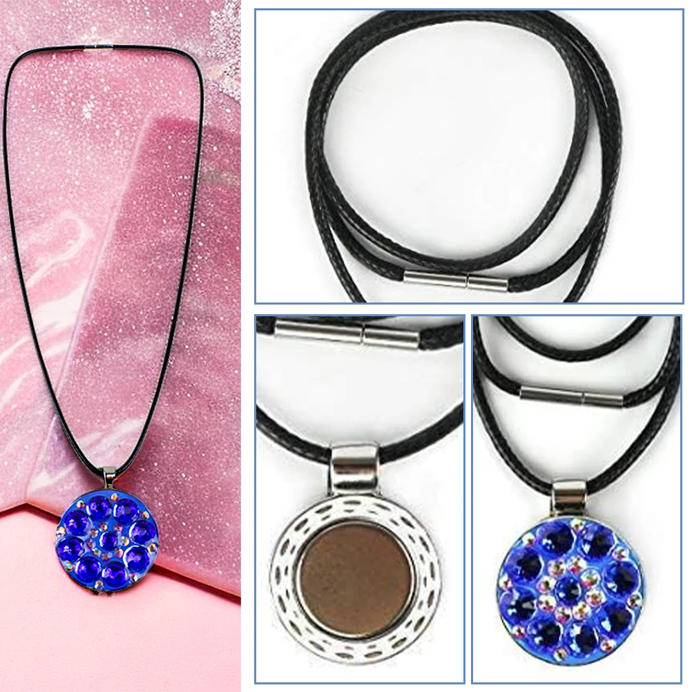

Golf Crystal Hat Clip Blue Portable Marker Necklace Cap Clips Durable Metal Supply Delicate Design Gift Idea Golfing Accessories