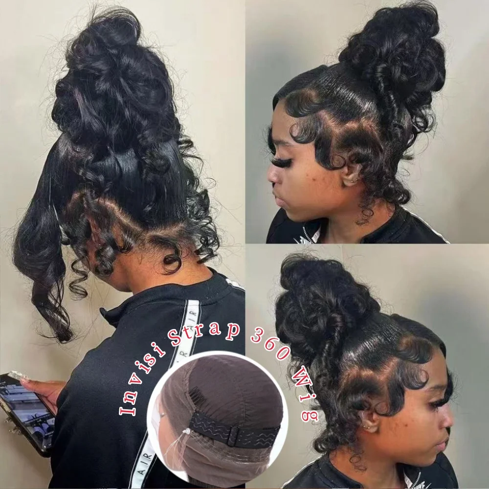 HD 360 Full Lace Wig with Invisible Strap Human Hair 250% Density Body Wave Lace Front Wig HD 360 Lace Frontal Wig Human Hair