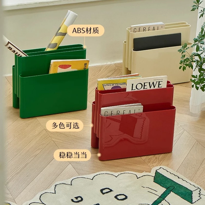 

Artistic Magazine Rack Creative Bookshelf Small Floor Standing Photo Prop Desktop Book Storage Lazy Space Decor