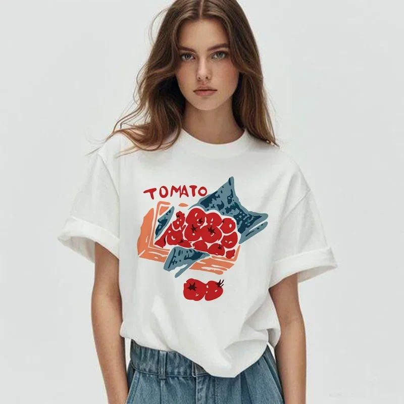 Tomato Vegetable Graphic T-Shirts It Is What It Is Raccoon Meme T Shirt Women Unisex Vintage Fashion Tops Short Sleeve Tees