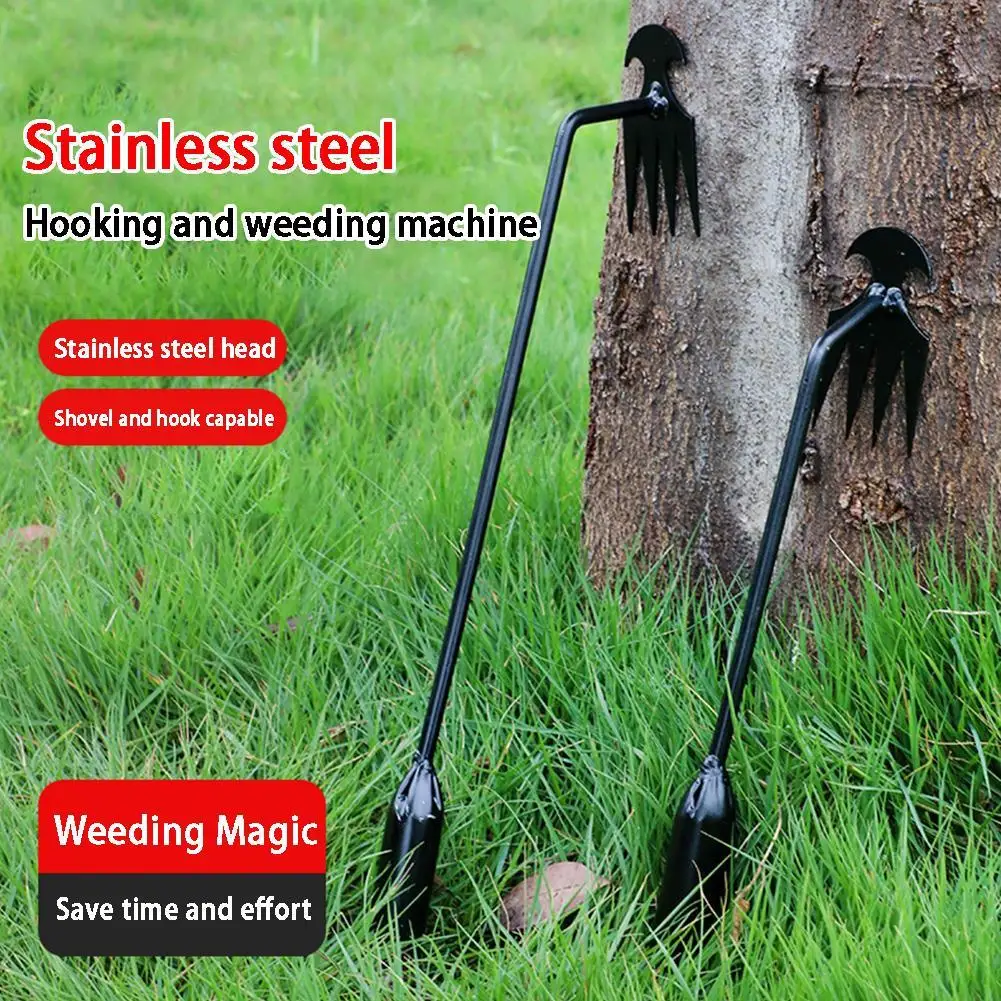 High-Quality 4 Teeth Dual Purpose Weeder Hand Remover Tool Weeding Artifact Uprooting Weeding Tool Steel Weed Puller For Garden