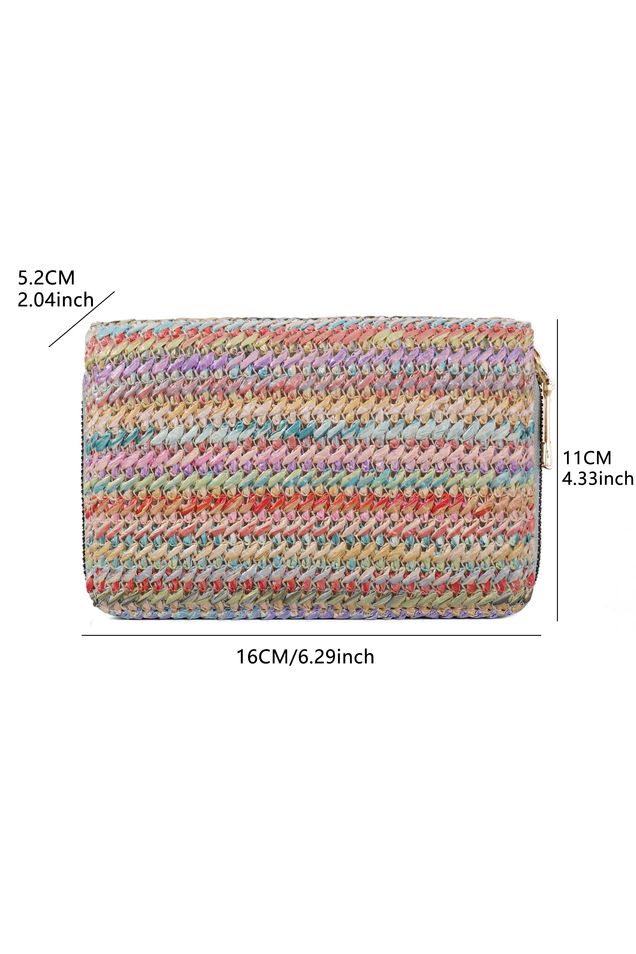 2023 new large capacity ladies wallet casual portable woven double zipper vintage premium clutch coin purse