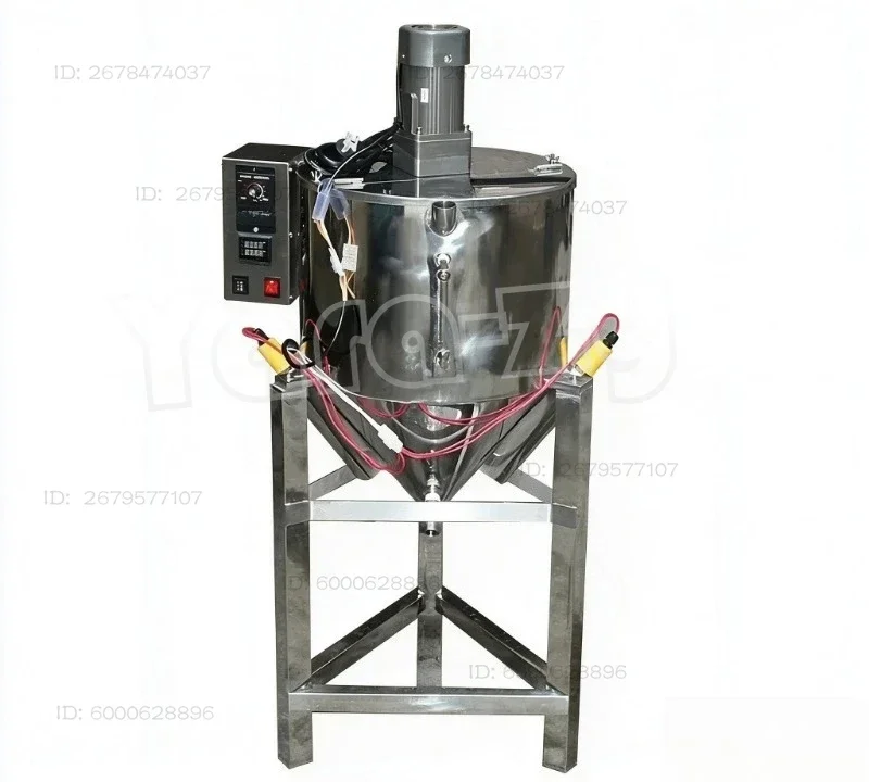 30‑50L Double‑Layer Heating Mixing Hopper 304 Stainless Steel Conical Tank 100°C Fine Polished Inside & Outside