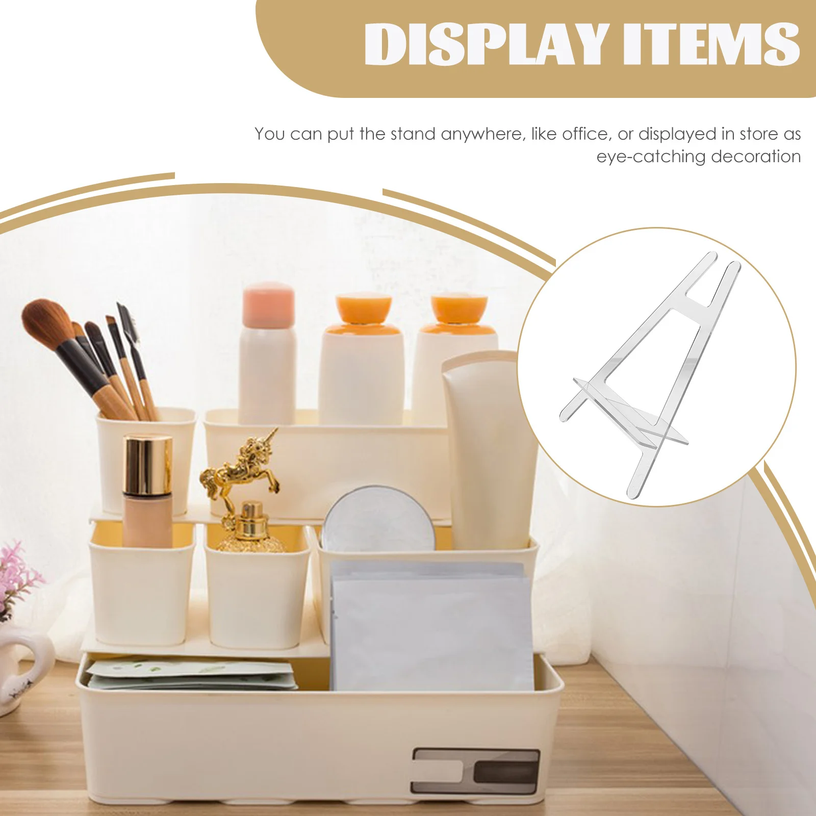 

Transparent Multi-Functional Acrylic Display Stand Stable Clear Photo Phone Holder for Retail Store Desktop Wallet Card