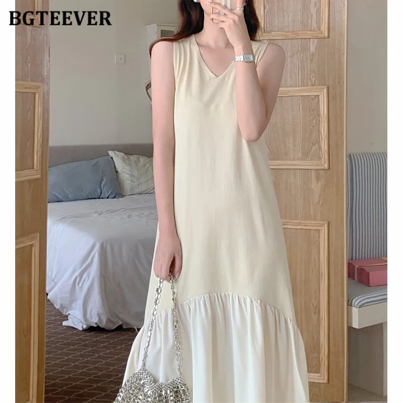 

BGTEEVER повседневное лоскутное платье средней длины с v-образным вырезом для женщин, стильное летнее женское платье трапециевидной формы без рукавов