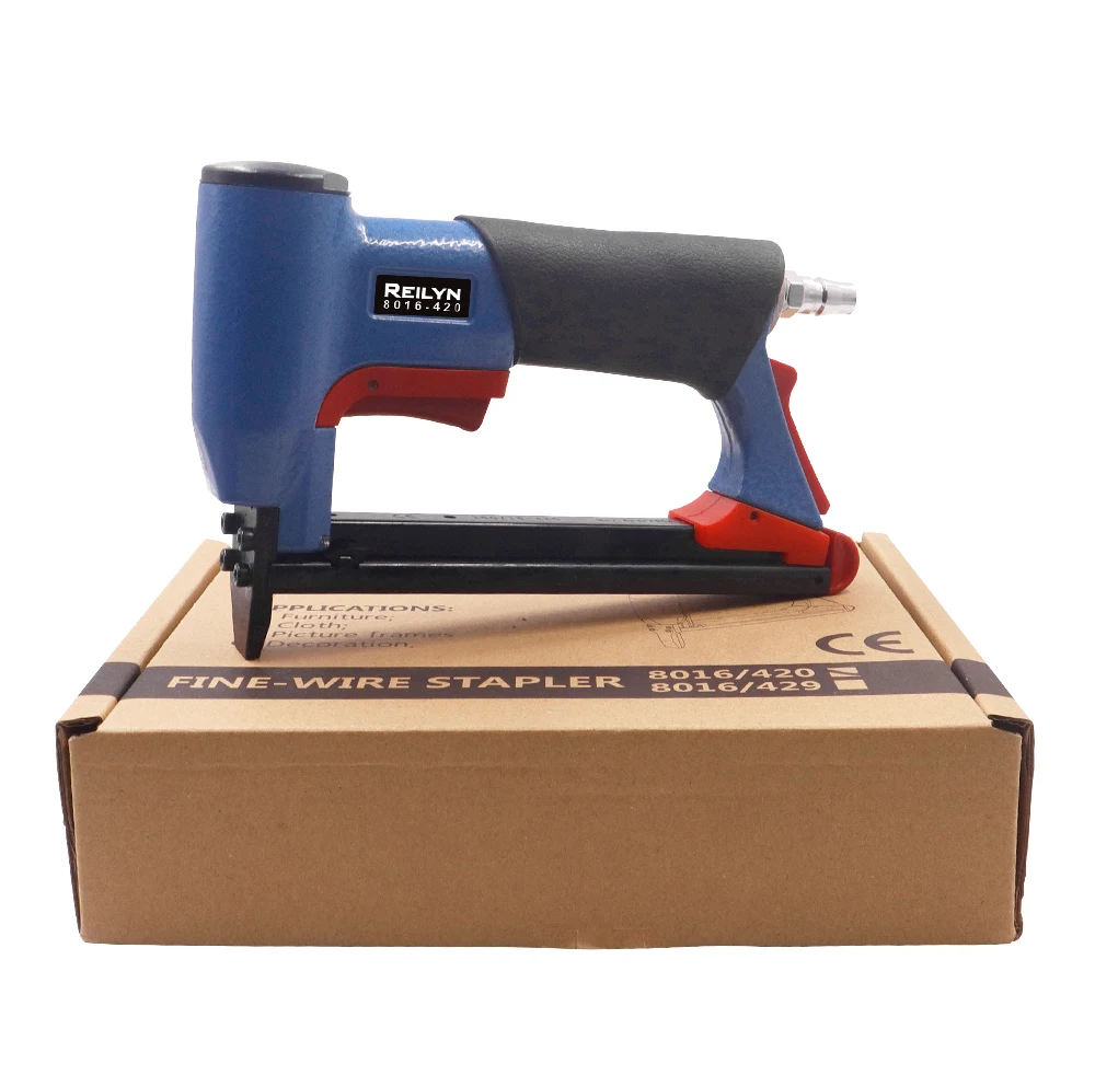 Pneumatischer Bau-Nagler 8016 mit langer Nase, 6-16mm Feindraht-Nagler, U-Typ für Polsterarbeiten, Holzbearbeitung, Möbel und Sofas – Detail 2