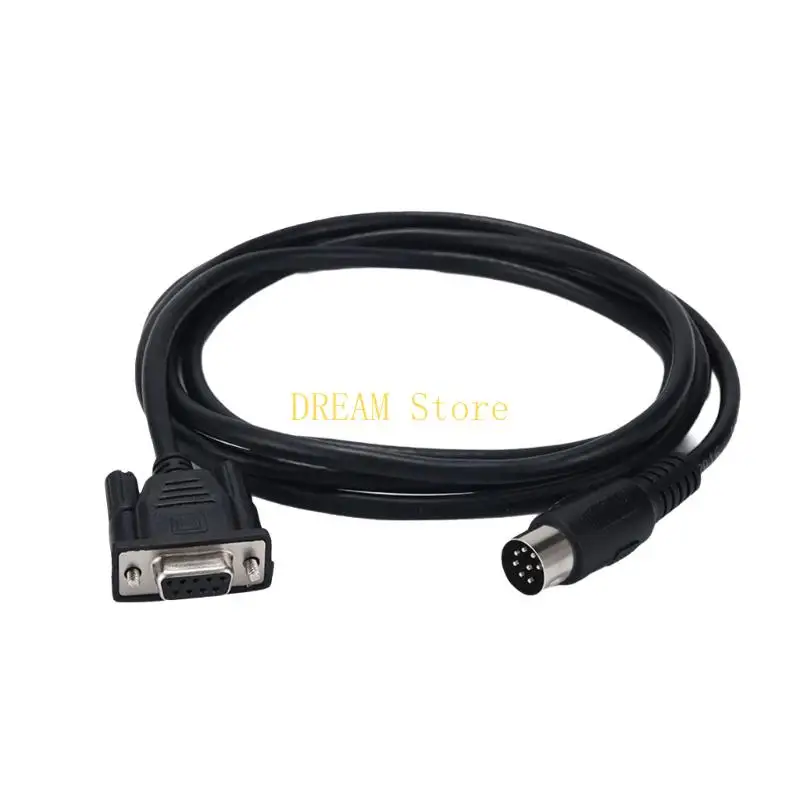 RS232 DIN 8-Pin Male to Female 9Pin Serials Cable with Molded Ends, Thumb Screws, Strain Relief, and Black Outer Cover Best Sale