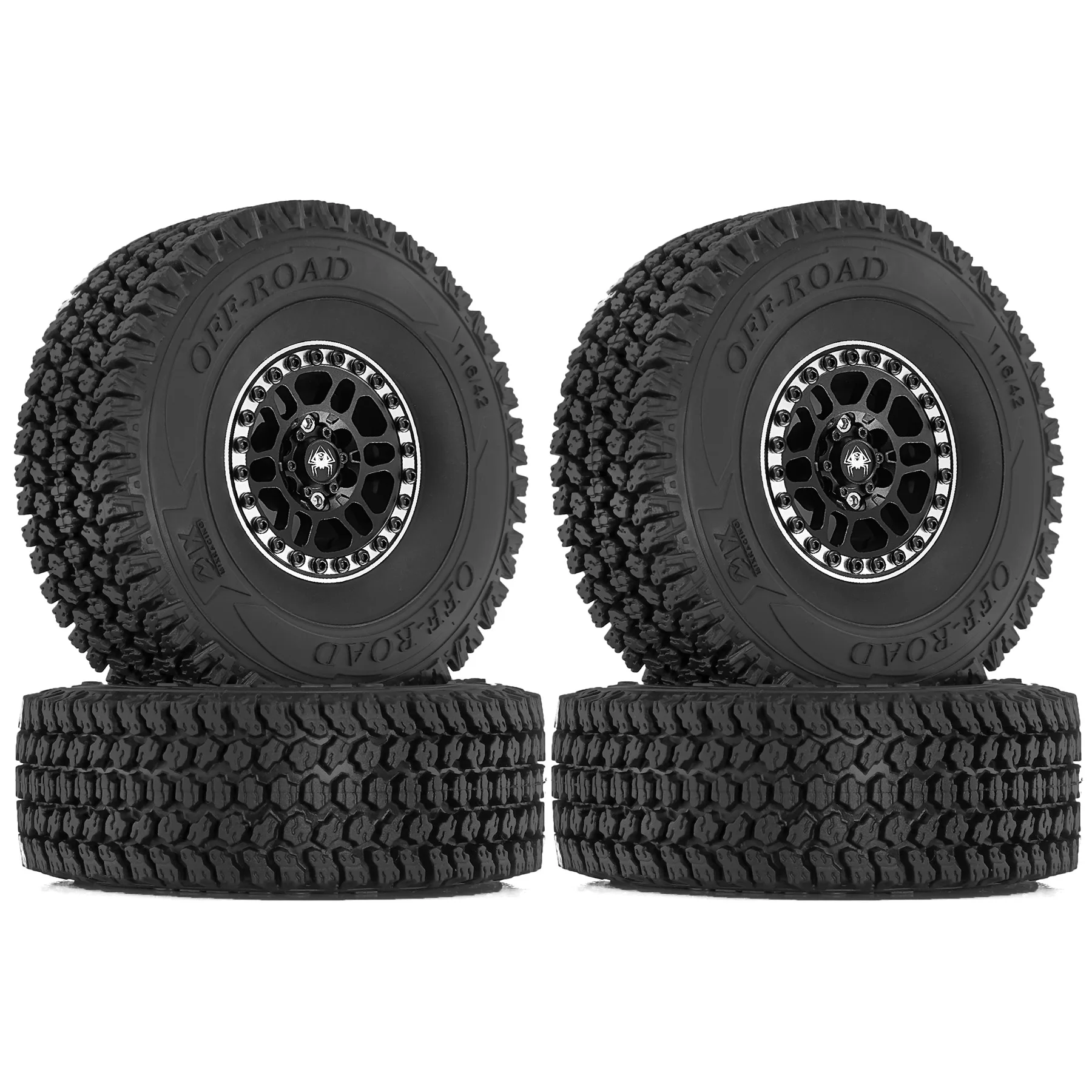 

1.9 колеса с бусинами, гусеничные брызговики, комплект шин, металлические колеса для 1/10 RC гусеничного автомобиля, осевой SCX10 Pro Capra UTB18 TRX4