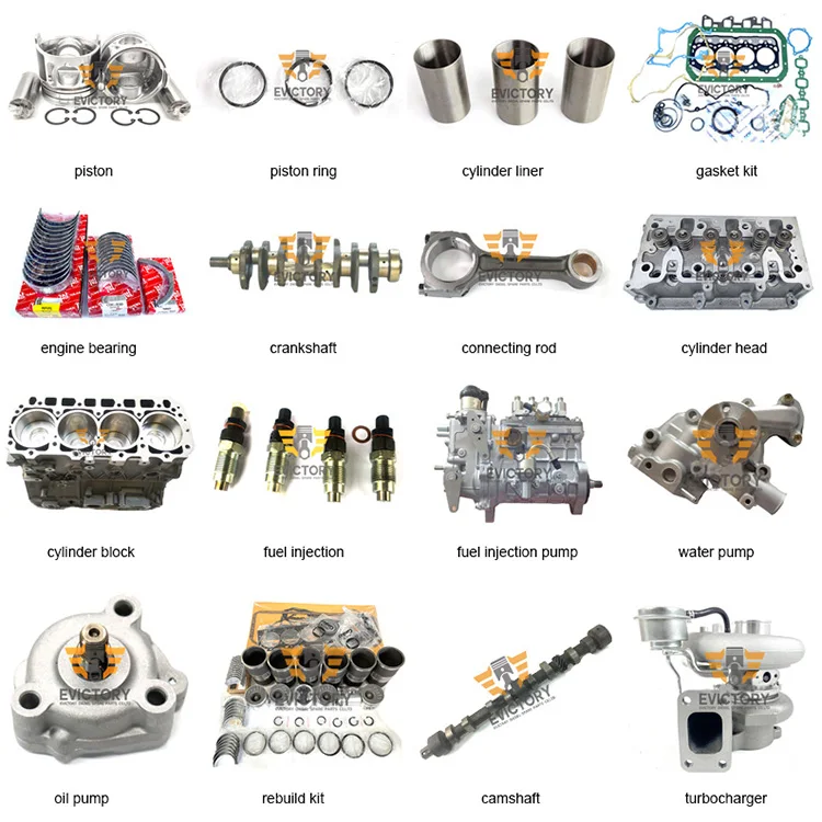 For KUBOTA V3300 full gasket kit oil cooler thermostat oil pressure sensor V3300T excavator engine parts