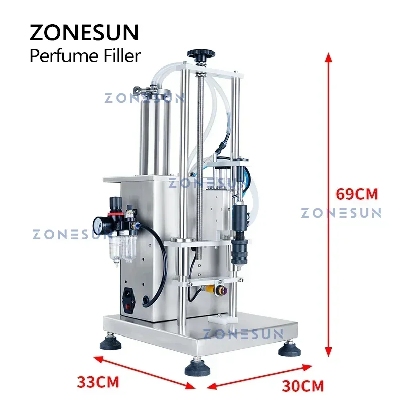 

ZONESUN Perfume Filling Machine Bottle Liquid Cologne Fragrance Scent Vial Beverage Manual Vacuum Pneumatic ZS-YTZL500S
