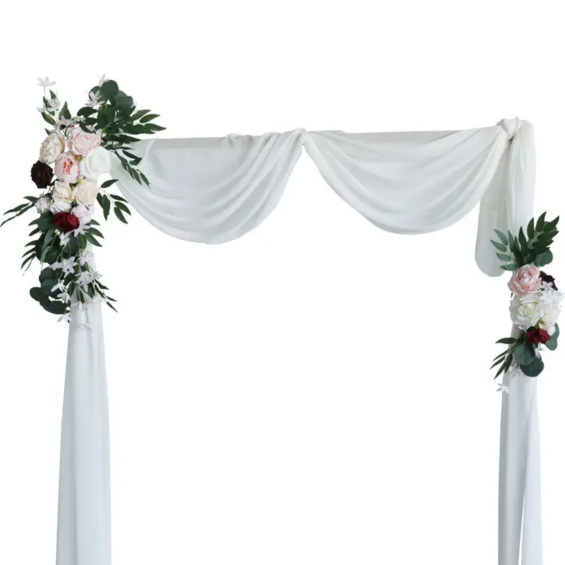 2pcs Artificial Flowers Customiz Wedding Backdrop Wreath Decor Welcome Card Sign Corner Wall Props Arrange Arch Fake Flower Row