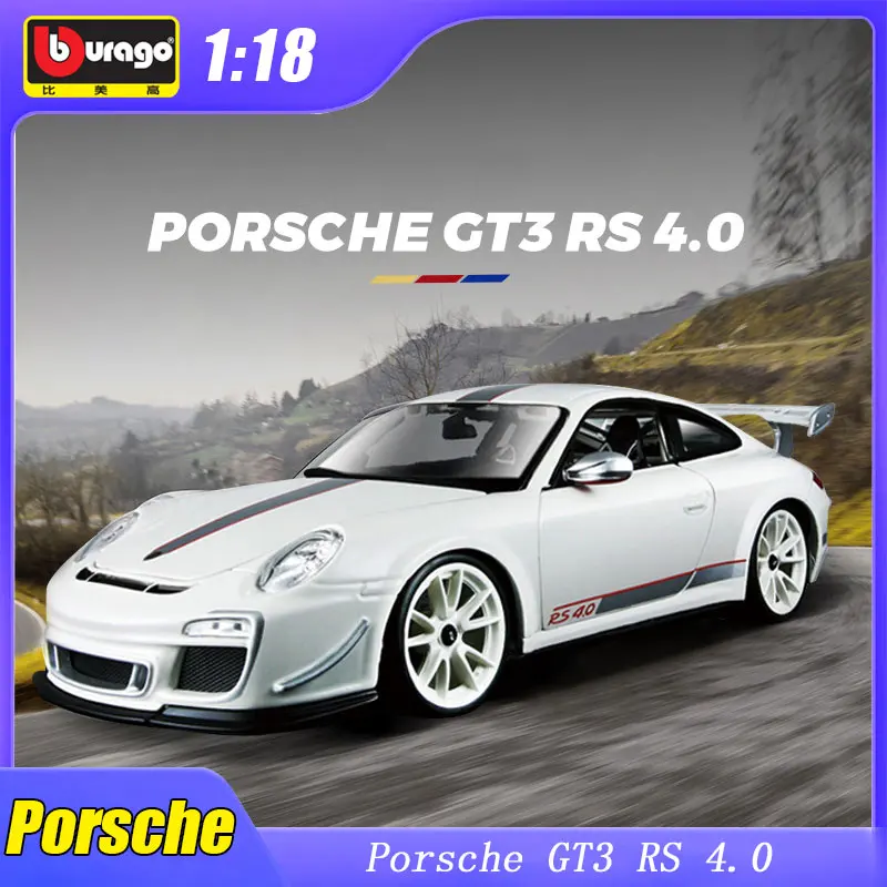 

1:18 Bburago Porsche 911 GT3 RS 4.0 Model Car Racing Sports Diecast Edition Alloy Luxury Vehicle Toy Decoration Collection Gift