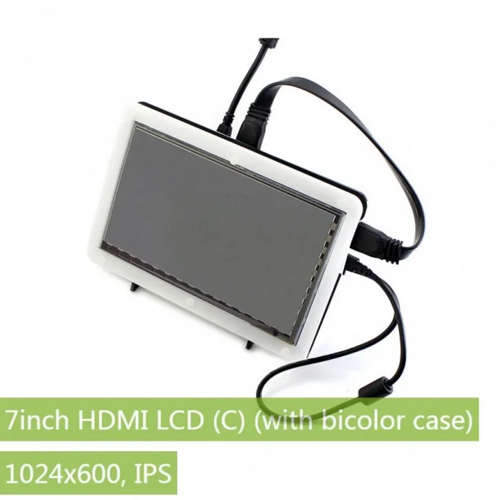 lcd-hdmi-de-7-pulgadas-c-con-carcasa-bicolor-tactil-capacitivo-1024-×-600-hdmi-ips-compatible-con-todas-las-versiones-de-raspberry-pi-y-pc