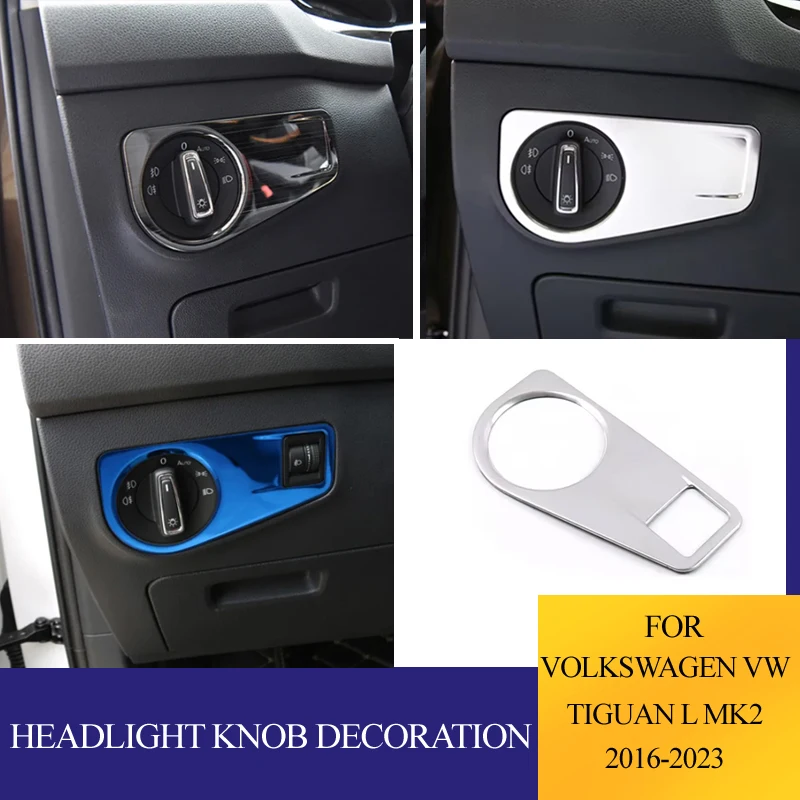 For Volkswagen VW Tiguan L MK2 2016-2023 Headlamp Control Decorative Cover Trim Internal Frame Patch Car Accessories