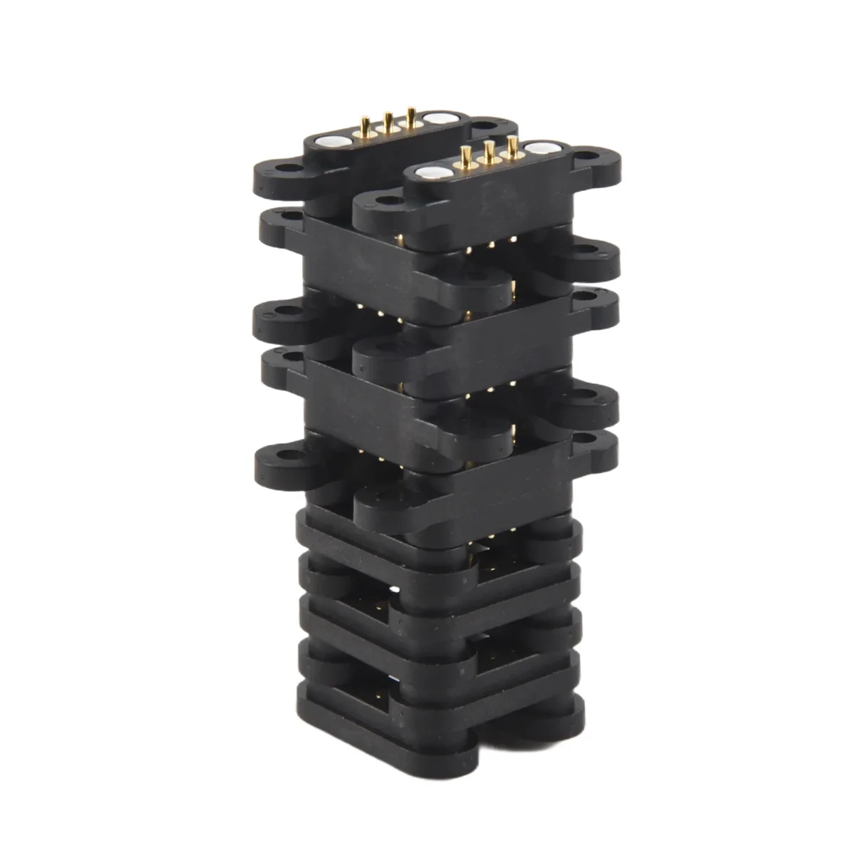 10 Pairs Spring Loaded Magnetic Pogo Pin Connector 3 Positions Magnets Pitch 2.3 MM Through Holes Male Female Probe