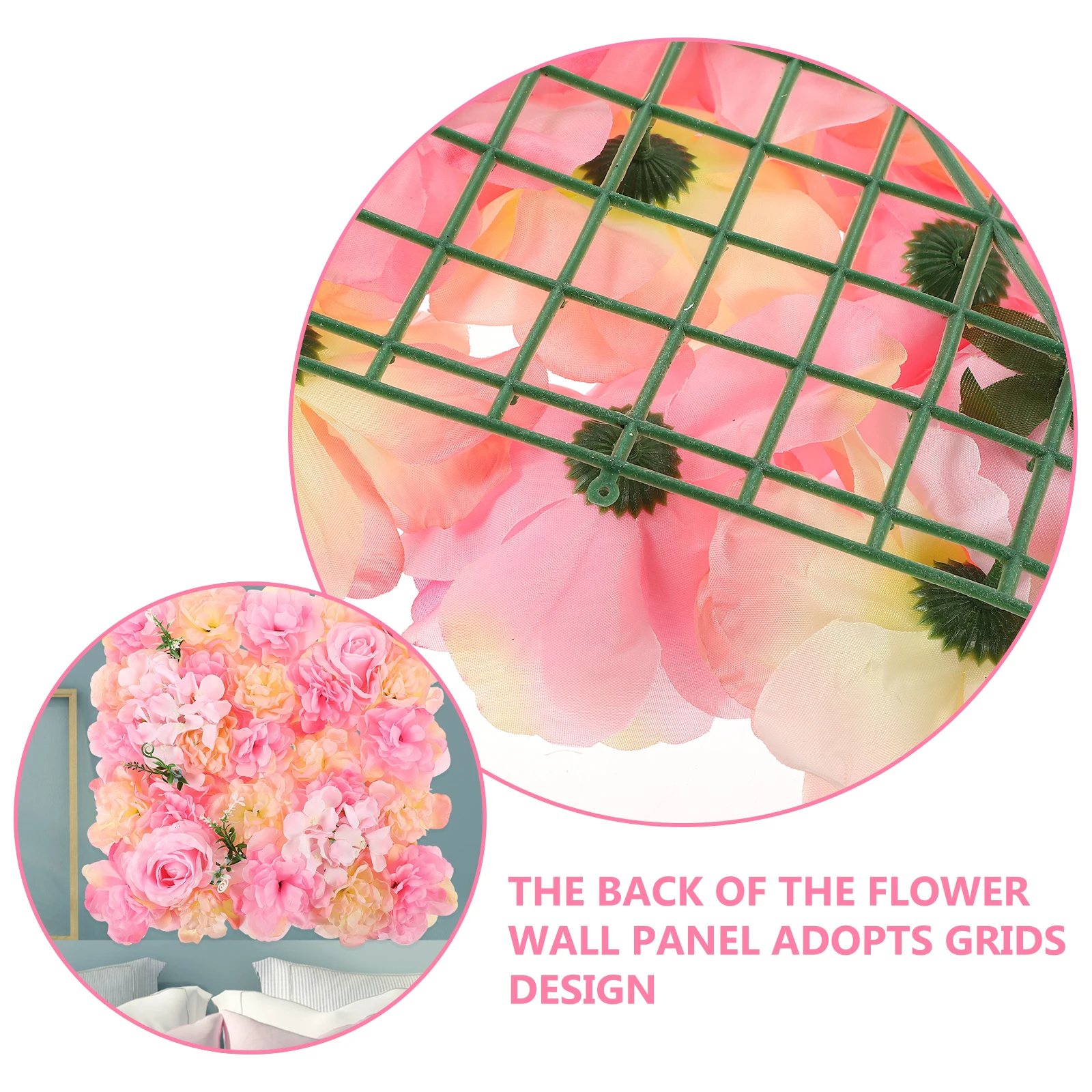 

Artificial Flower Wall Panel Decor Silk Rose Backdrop for Wedding Party Room Coffee House Office RestaurantFlower Wall Decor