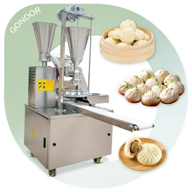 

Commercial Round Bucket Bun Steam AutomaticMake Double Form Semi-Automatic Flour Baozi Stuffing Machine