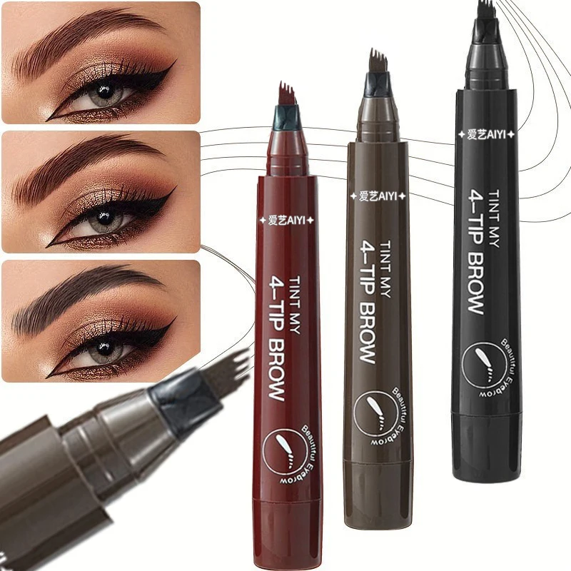 Four-pronged eyebrow pencil long-lasting and easy to apply with an oblique pen tip affordable gift for students