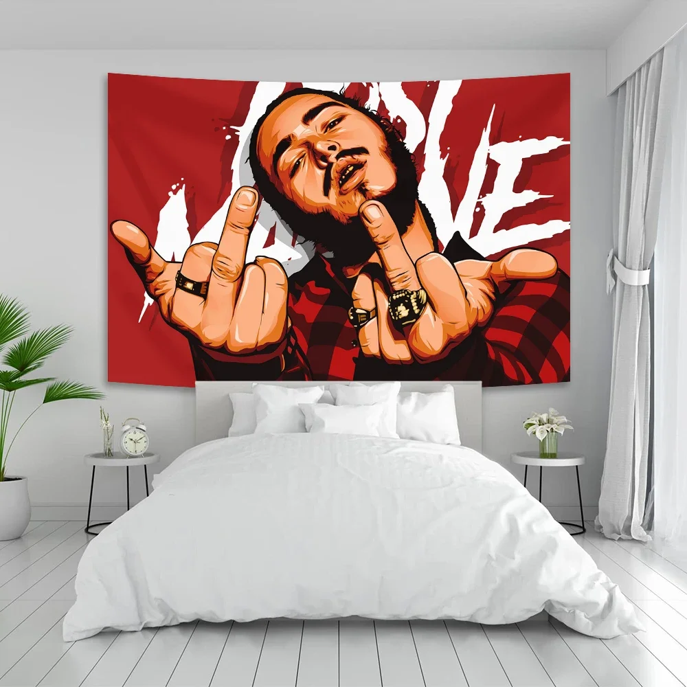 American Hip Hop Rapper Post Malong Tapestry Hippie Wall Decoration Vintage Wall Art Picture Living Room Home Decor