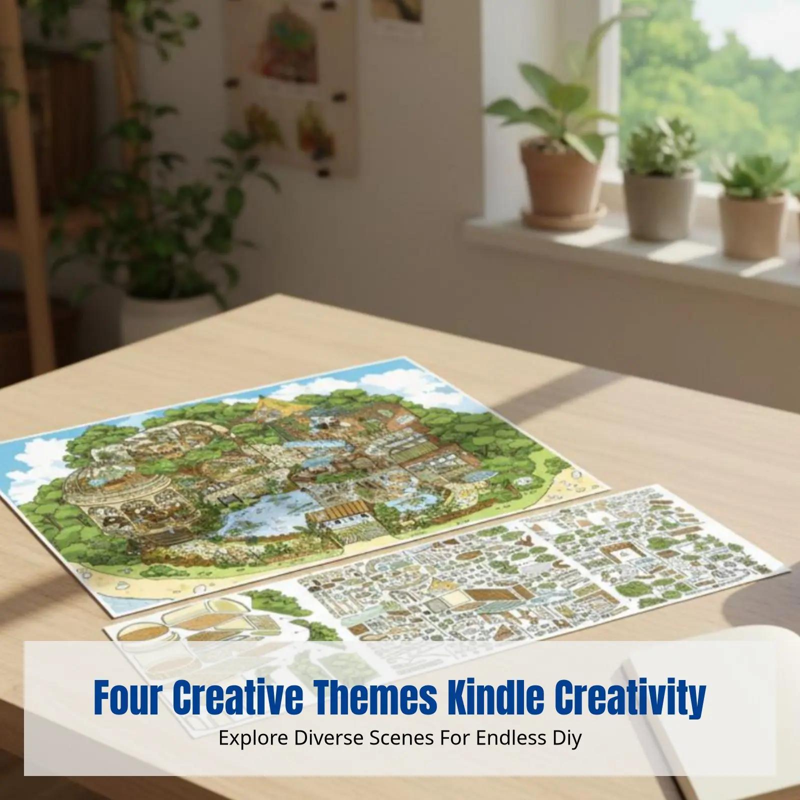 

Miniature Scene Sticker, 3D Scenery Sticker, DIY Notebook Decoration, PET, Random Theme