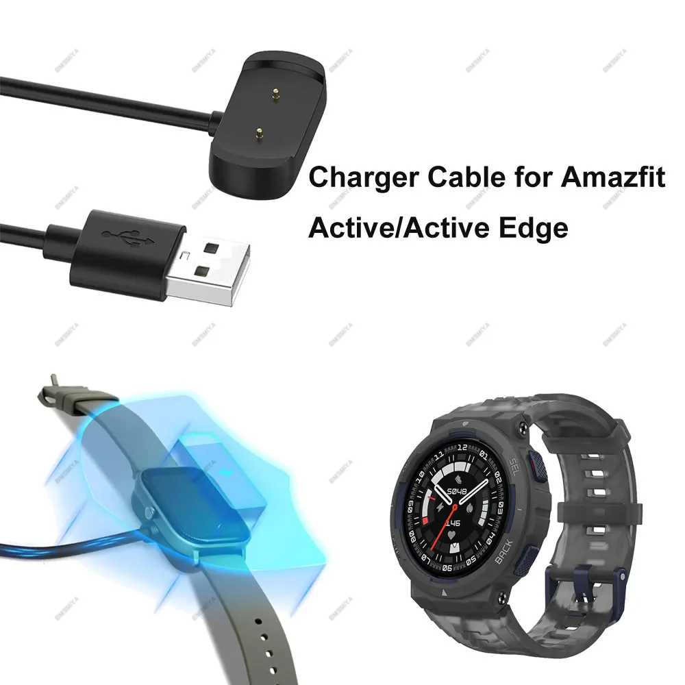 1PC USB Charging Cable for Amazfit Active/Active Edge Dock Charger Adapter for Amazfit Happy Duck Kids Watch Power Charge Wire