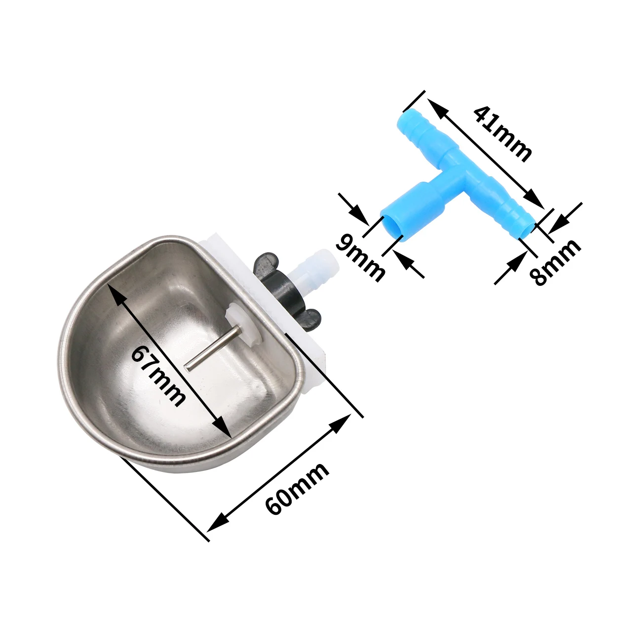 10Pcs Rabbit Water Bowl Farm Rabbit Automatic Drinker Rabbit Cage Fix Cup Raising Fox Mink Stainless Steel Drinking Bowl