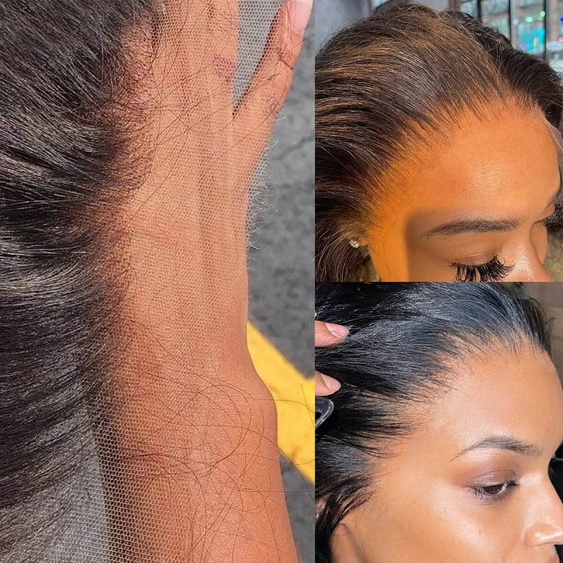 Straight Lace Frontal Natural Color Hair 180 Density For Women 13x6 Transparent Lace Frontal Natural Hair Line 4x4 Lace Closure
